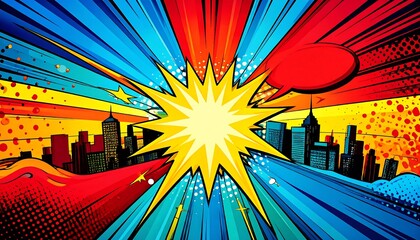 Comic Book City Explosion Background