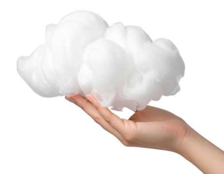 Hand-Held Cotton Candy with Twisted Shape, Angled Side View, Isolated