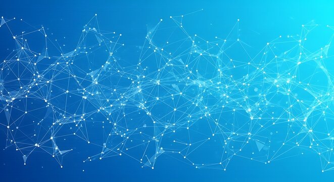 Abstract Network Connection Glowing Dots Blue Gradient Digital Background Futuristic Technology Concept Design