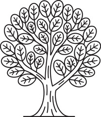 Stylized Tree Outline Vector Illustration for Nature and Environmental Designs