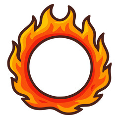 fire ball flying flat color vector illustration template design