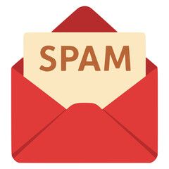 spam mail letter malware flat color vector illustration template design