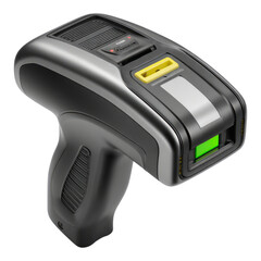 Handheld Barcode Scanner on Transparent Background