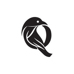 Obraz premium Bird forming the letter Q
