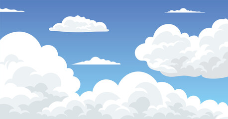 Cloudscape In Bright Blue Sky, cloud day, summer