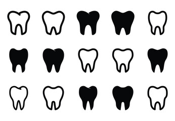Set of Tooth icon symbol vector on white background