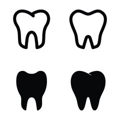 Set of Tooth icon symbol vector on white background