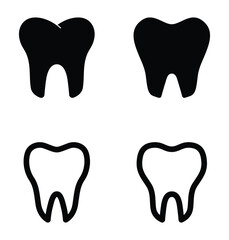 Set of Tooth icon symbol vector on white background