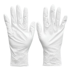 Obraz premium White Latex Gloves Isolated on Transparent Background