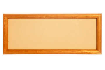 Old vintage wooden picture frame with old brown craft texture in the middle on white isolated background