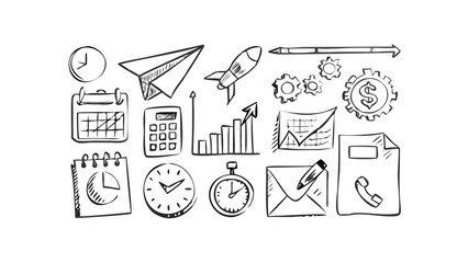 Business Doodle Icons sketch finance