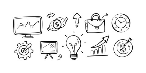 Business growth and success symbols finance strategy