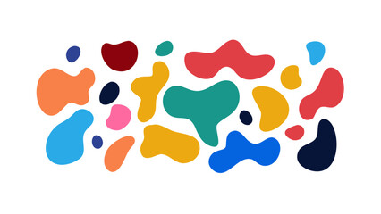 Colorful abstract organic shapes blob fluid