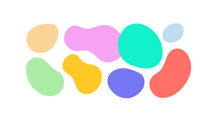 Colorful abstract organic shapes blobs pastel colors