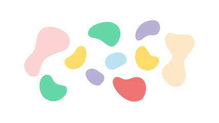 Colorful abstract organic shapes blobs pastel colors