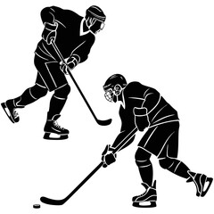 ice hockey player vector
