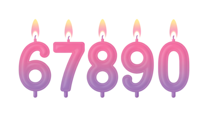 Birthday Candles with Numbers 67890