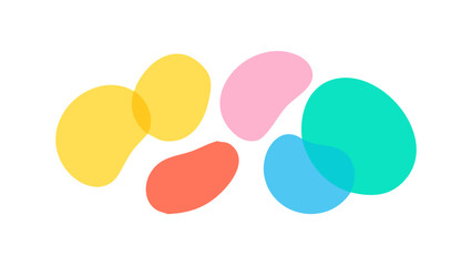 Colorful organic shapes overlapping abstract background