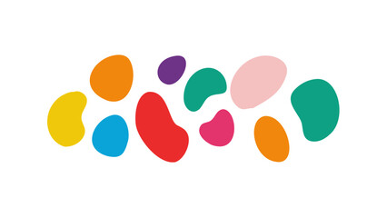 Colorful organic shapes scattered abstract blob