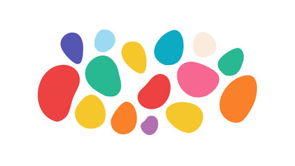 Colorful organic shapes scattered abstract blob