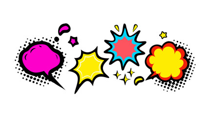 Comic style speech bubbles and shapes graphic