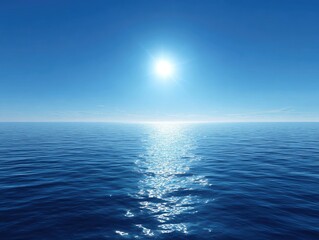 Obraz premium Vast ocean, brilliant sun, clear sky