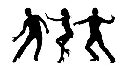 Couple dancing salsa with flowing movement latin dance