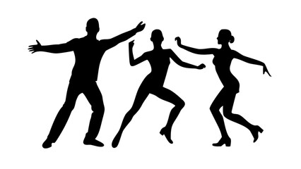 Couple dancing silhouette with transparent background