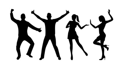 Diverse group of people dancing joyfully celebration