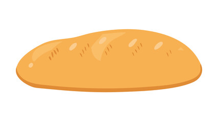 Golden loaf of bread with light brown crust baked food