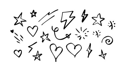 Hand drawn doodle elements sketch illustration