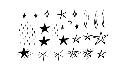 Hand Drawn Starbursts and Motion Lines graphic
