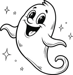 Naklejka premium Halloween Ghost, Starts, Halloween Vector Design