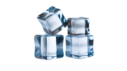 Stack of Four Crystal Clear Ice Cubes
