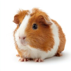 Fluffy guinea pig, orange and white