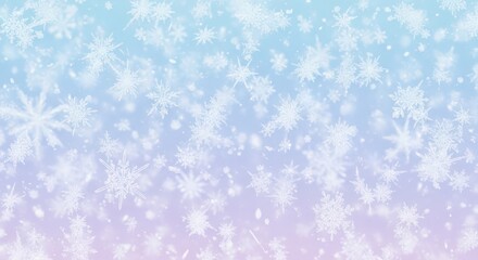 Abstract Winter Snowflake Background with Pastel Blue and Purple Gradient