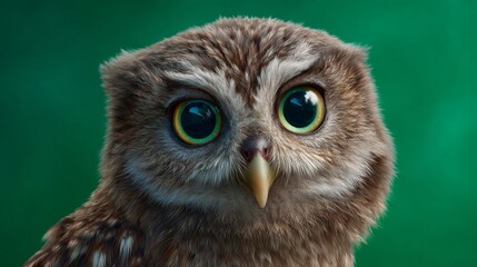 Wise Owl Gazing: A captivating close-up captures the watchful gaze of an owl, its large, intelligent eyes fixed on the viewer, offering a glimpse into the serenity of nature.