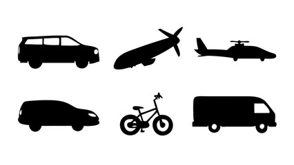 Minimalist black silhouette of a dog animal