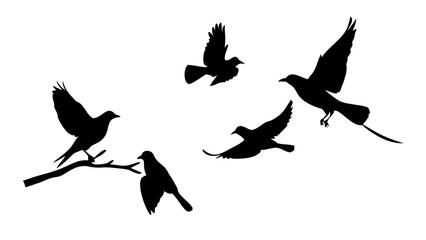 Obraz premium Minimalist Black Silhouette of a Dog animal