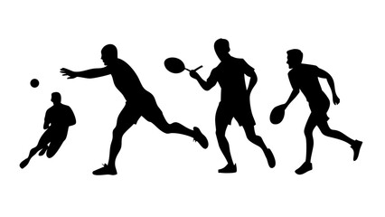 Silhouette of a man running athletic fitness