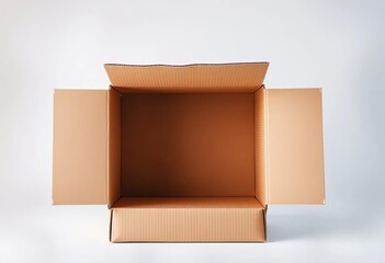 Empty cardboard box, open and flat, ready for packing,  mail,  blank