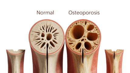 Normal Bone vs. Osteoporotic Bone Microstructure Comparison
