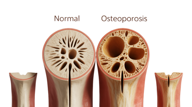 Normal Bone vs. Osteoporotic Bone Microstructure Comparison