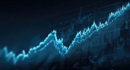 Abstract financial chart, rising and falling lines