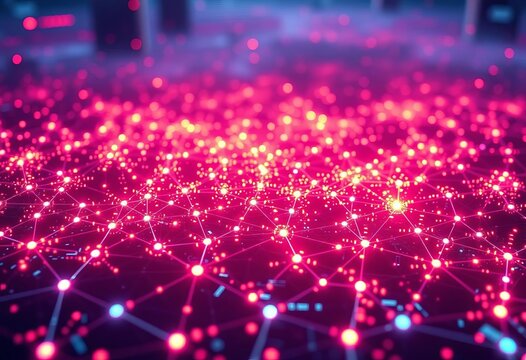 Abstract digital battlefield, glowing nodes represent warring economies, cybernetic tariffs,  network,  conflict - Powered by Adobe