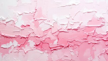 Obraz premium Abstract Textured Painting with Soft Pink and White Swirls and Ripples
