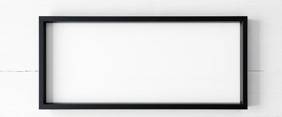 Sleek black frame against a textured white wood wall,  home decor,   design element