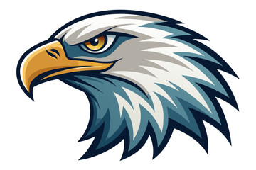American bald eagle head with flag background portrait