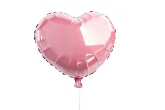 Pink heart balloon png, love symbol, party decoration, celebration element, valentine's day, isolated graphic, isolated on transparent background