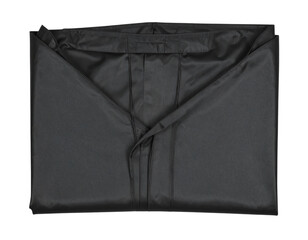 Naklejka premium Folded Black Chador with Layered Fabric Drapes, Top-Down Flat Lay, Isolated on Transparent Background